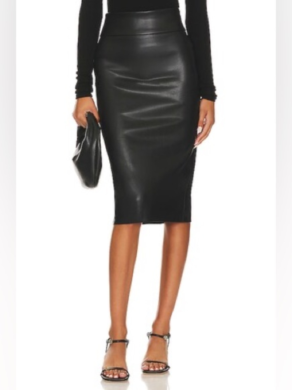 Express Black Faux Leather Pencil Skirt - size 0